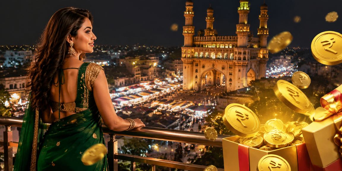Charminar with festive cricket theme in Hyderabad