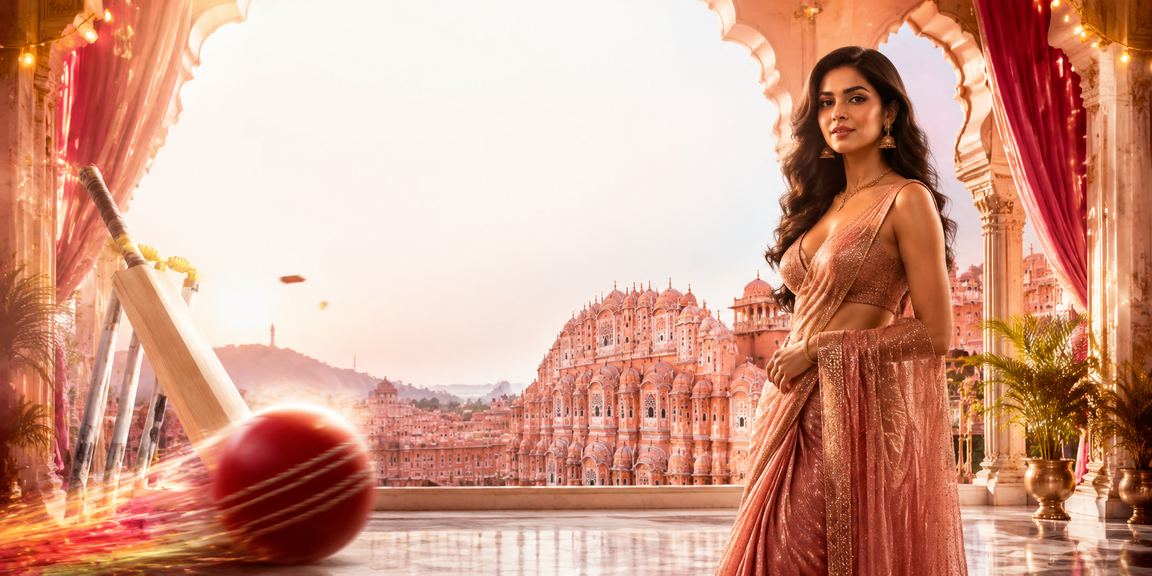 Hawa Mahal with cricket betting theme in Jaipur